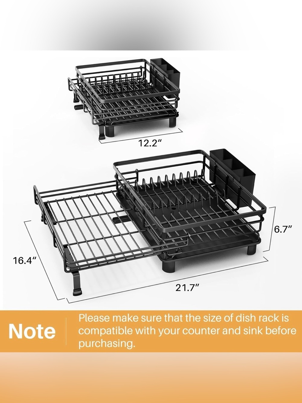 SNTD Dish Drying Rack - Extendable Dish Rack - Picture 2 of 9
